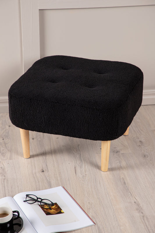 Salina OttomanPouf – Oaklook Black Fleece