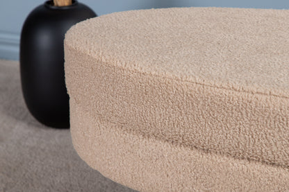 Otto Pouf - Schwarz Beige Teddy