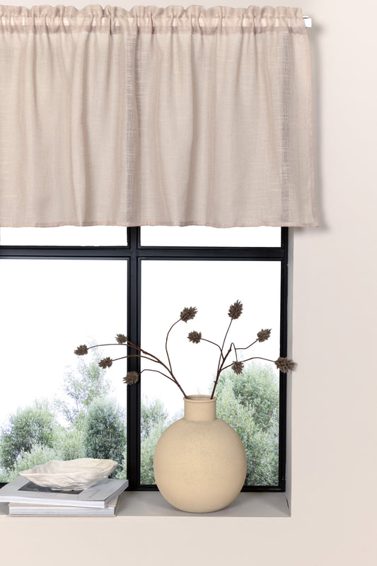 Kaya-Vorhang aus Polyester-Kunstleinen – Beige – 55 x 250 – Querbehang