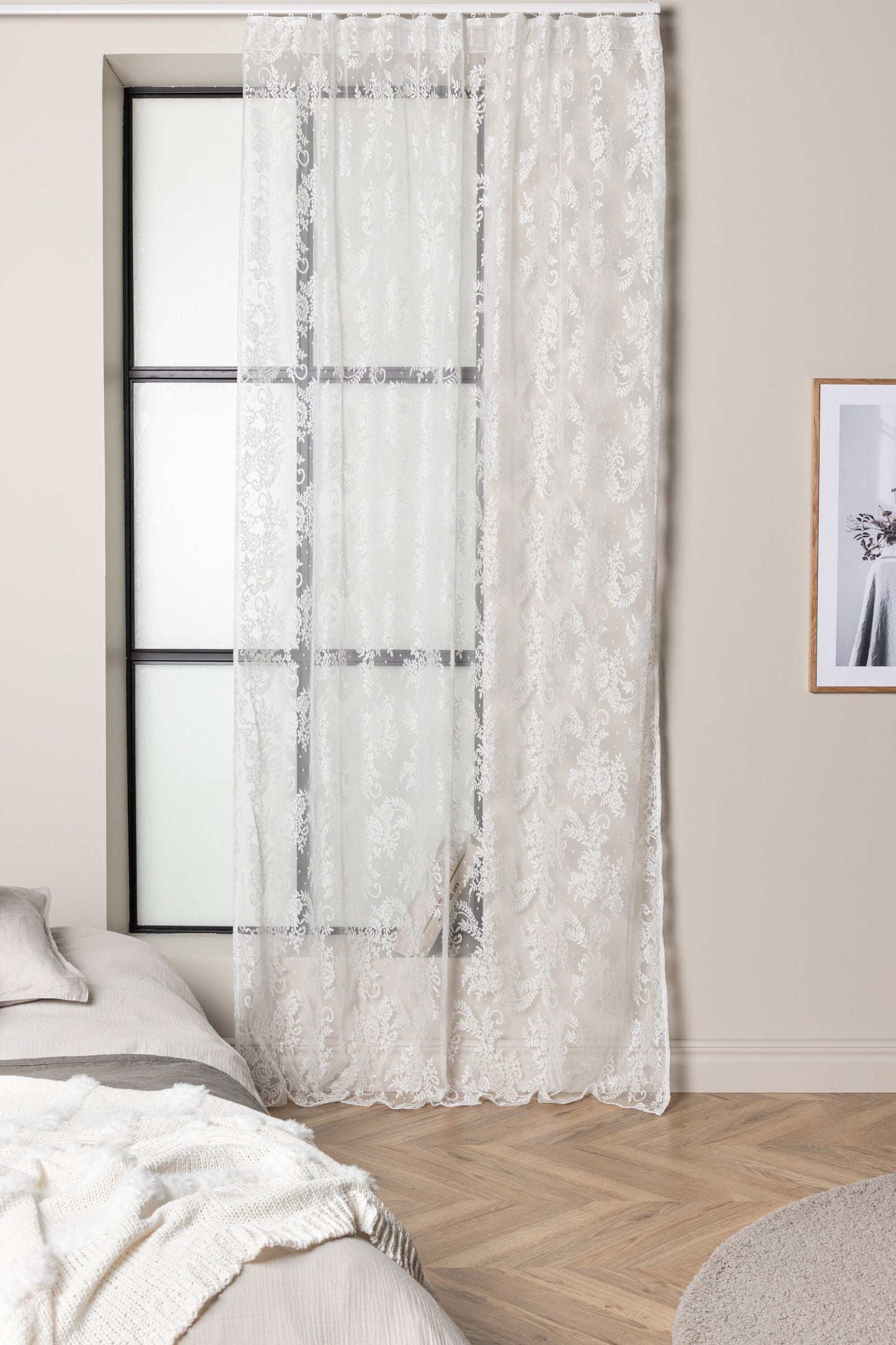 Daisy Curtain Polyesterlace – Weiß – 140 x 290 – Multiband