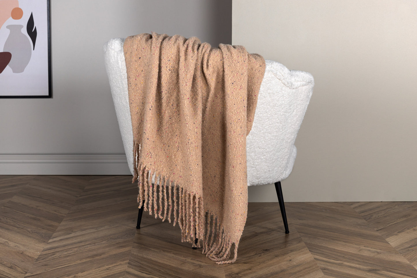 Tilly Throw Polystercotton – Beige – 170 x 130