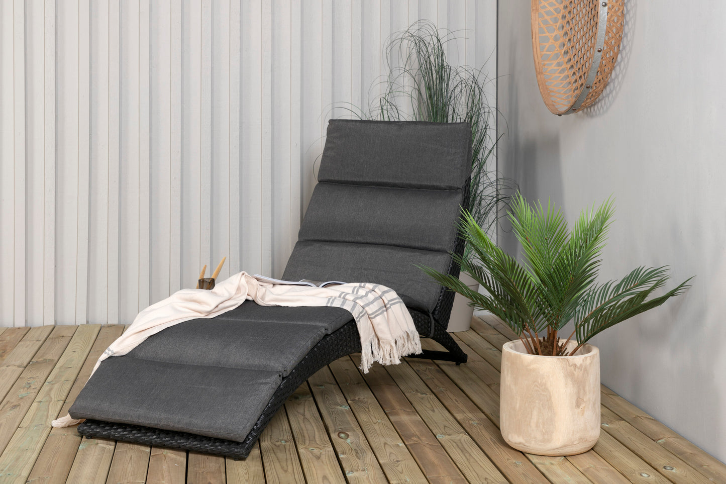 Archie - Sun Lounge Inc. Kissen - Schwarz - Korbgeflecht -