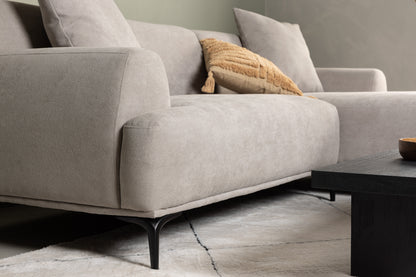 Viskan Ecksofa 77 x 92 x 242cm - Hellgrauer Stoff