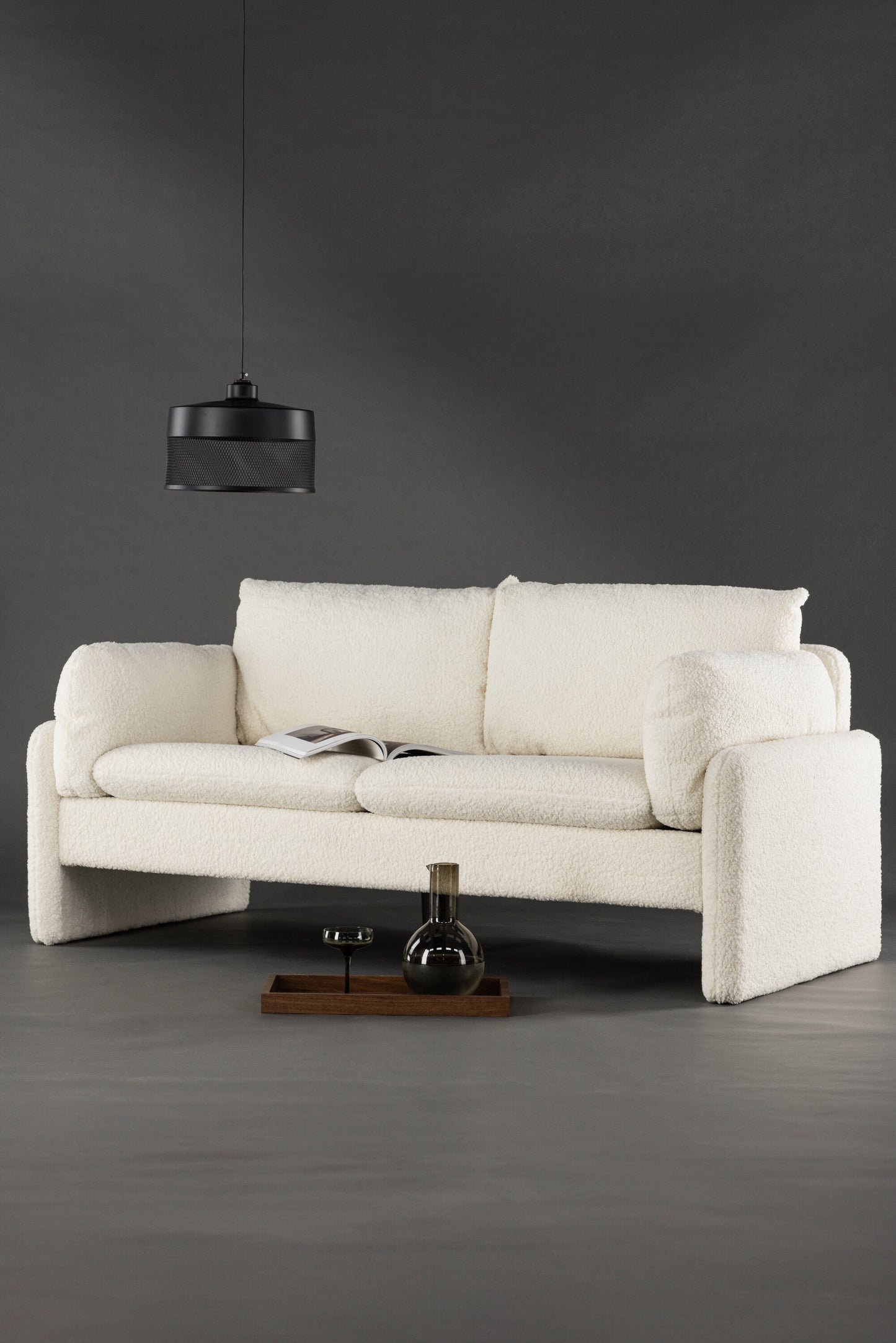 Vindel Sofa 184 x 88 x 47 cm - Weißer Teddy-Stoff