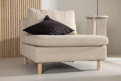 Einzelsofa Zero – Stoff in Holzoptik in Beige