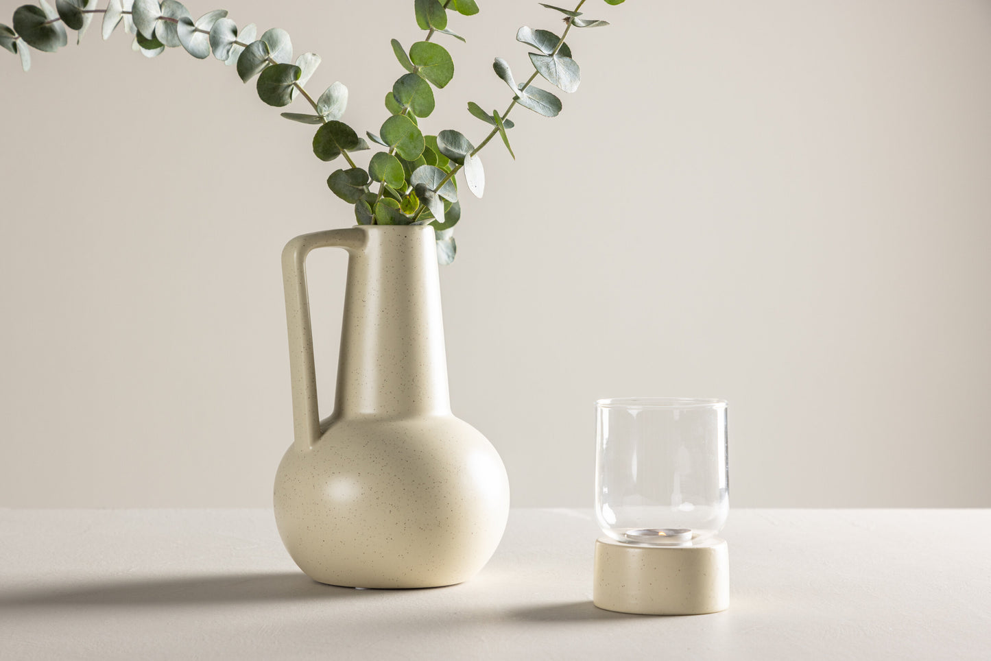 Lane Vase - BeigeSchwarze Punkte - 15 x 15 x 22 cm