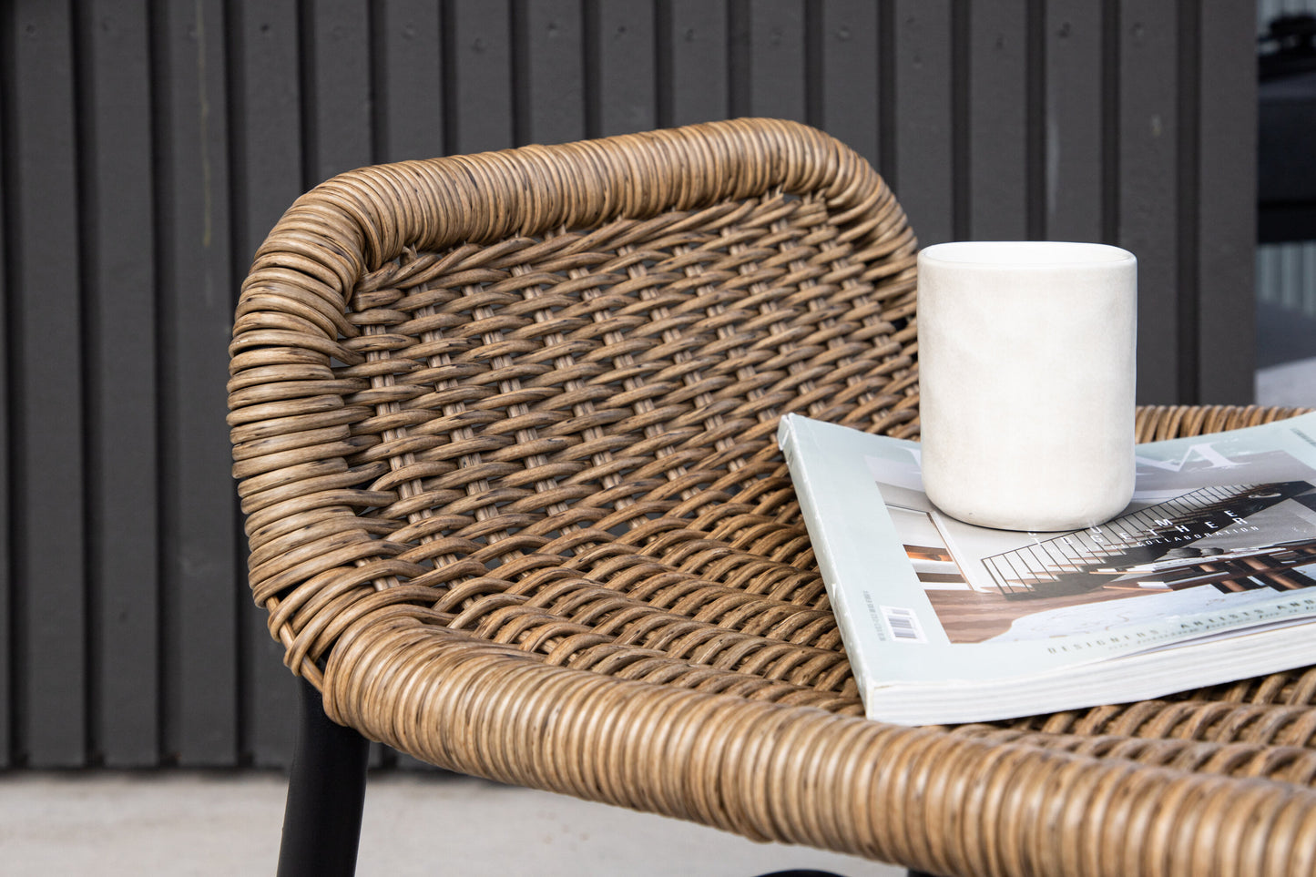 Loreto Loungechair Schwarz – Natur Rattan