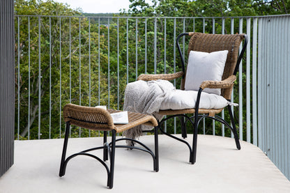 Loreto Loungechair Schwarz – Natur Rattan